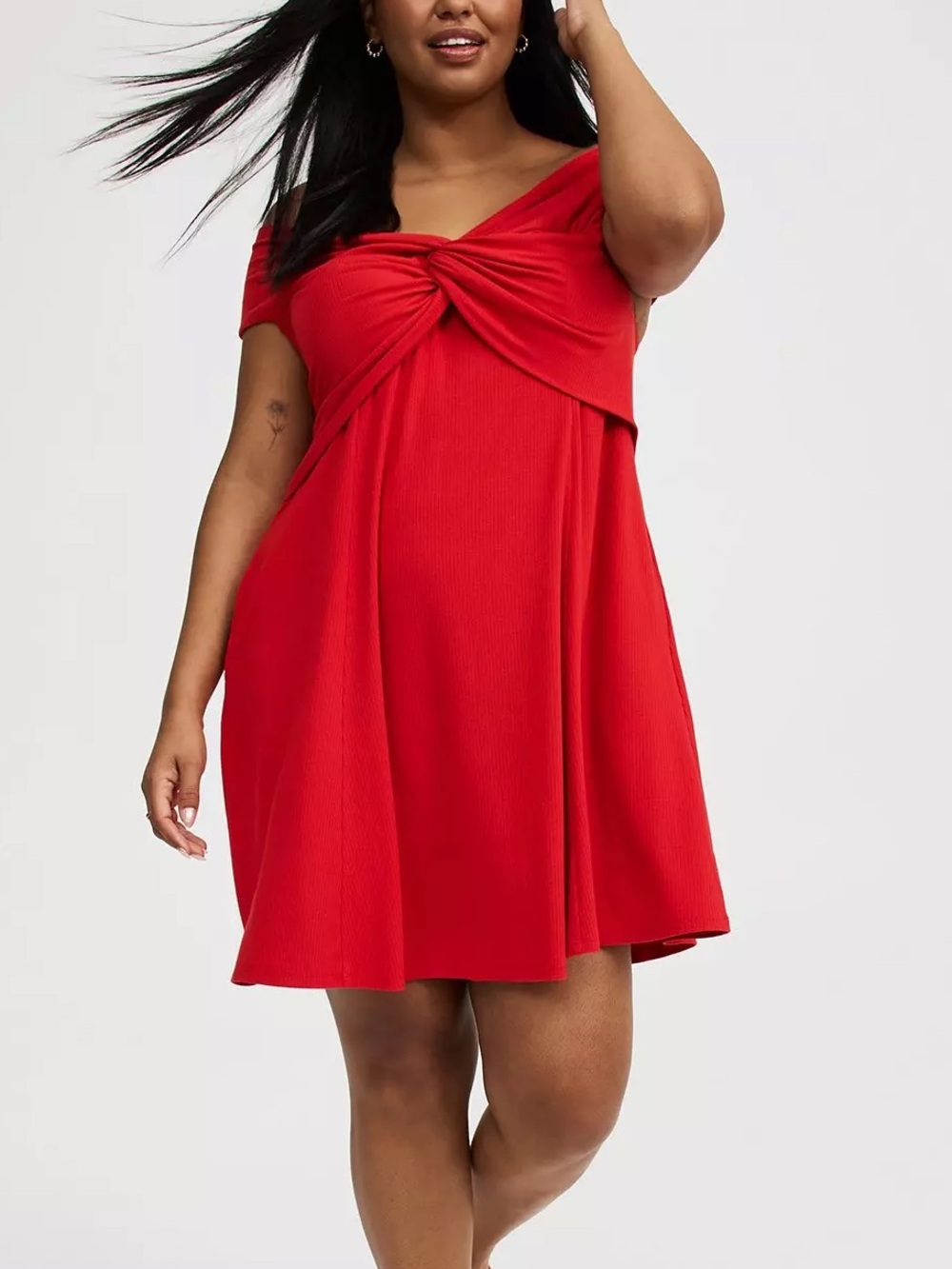 Torrid Red Off-Shoulder Mini Dress 1X 43806216